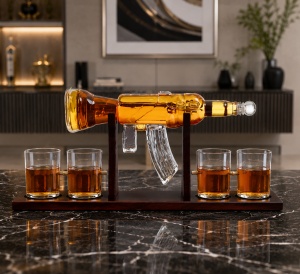 Decantor Design cu Arma Cu 4 Pahare - "Viremont" - Img 2