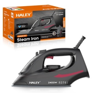 Fier de călcat cu abur HALEY® HY-2060, 2400W, Talpă ceramică, Abur vertical, Auto-curățare, Negru
