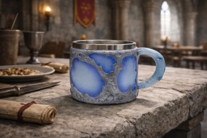 Cana decorativa cu efect gheata albastra design fantasy