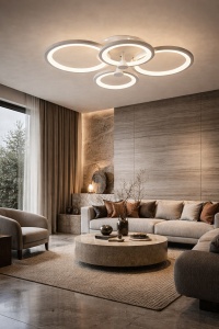 Lustra LED cu Telecomanda Design Modern cu Inele 108W 3000–6500K - "Dareon"