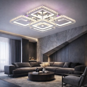 Lustra LED Eleganta Design Geometric cu Telecomandă - "Rinoth"