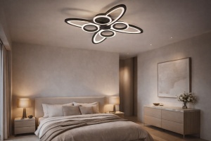 Lustra LED cu design abstract si inele luminoase