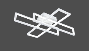 Lustra LED moderna geometrica alba design minimalist plafon