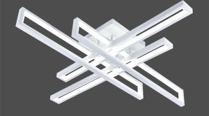 Lustra LED moderna geometrica alba cu bare design minimalist pentru living
