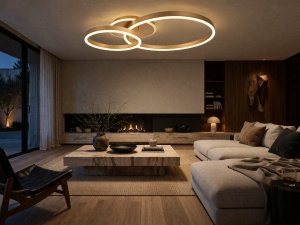 Plafonieră cu inele luminoase pentru iluminat interior