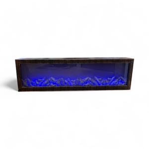 Șemineu electric decorativ panoramic cu telecomandă și iluminare multicolor, ideal pentru living modern