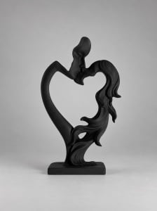 Statuetă Decorativă Cuplu Abstract în Formă de Inimă - "Amaris"
