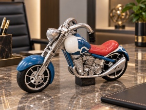 Statuetă Decorativă Motocicletă Design Retro Industrial - "Rocco" - Img 2