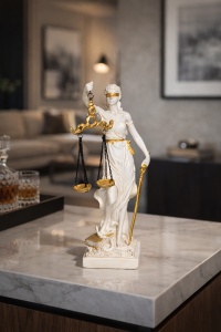 Statueta decorativa zeita Justitia cu balanta figurina simbol dreptate