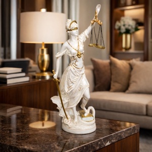 Statueta decorativa zeita Justitia cu balanta figurina simbol dreptate