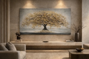 Tablou Reliefat 3D Pictat cu Pomul Vietii 120x60cm - "Novera" - Img 2