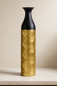 Vază decorativă metal - "Eclipse Aurie"