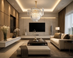 Candelabru Design Grandios cu Cristale și Structură Aurie - "Daverion"