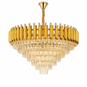 Lustra suspendata cu cristale pentru interior elegant