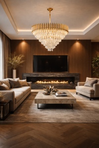 Candelabru Elegant cu Finisaj Auriu pentru Interior