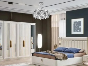 Candelabru Modern cu 6 Becuri Finisaj Crom Lucios - "Rivano"