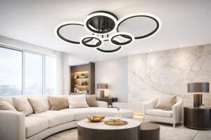 Lustra LED cu inele luminoase design modern