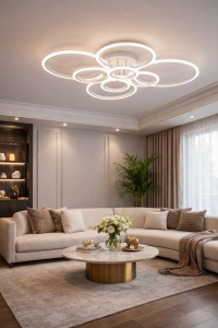 Lustra LED cu inele luminoase design modern