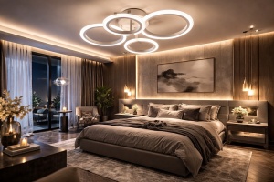 Lustra LED cu inele luminoase design modern