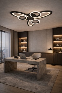 Lustra LED cu inele luminoase stil modern