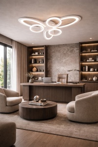 Lustra LED cu inele luminoase stil modern