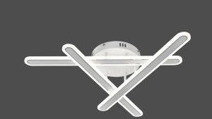Lustră LED modernă cu trei bare luminoase albe dispuse în formă încrucișată