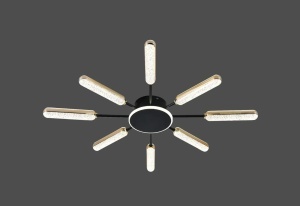 Lustră LED modernă cu opt brațe luminoase dispuse radial