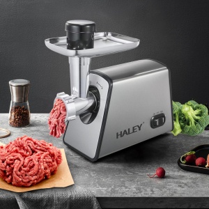 Mașină de Tocat Carne HALEY 2600W, Cutter cu Torsiune Mare, Oțel Inoxidabil, Port Mare de Alimentare, Ușor de Curățat