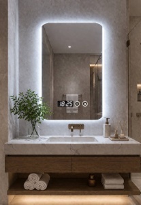 Oglinda LED pentru baie stil elegant si minimalist