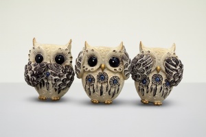 Set 3 bufnițe - „Wisdom Trio”