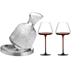 Set Decantor Vin Rotativ cu 2 Pahare - “Marlow”