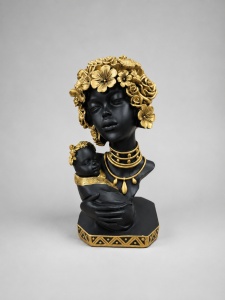 Statuetă Africană Mamă cu Prunc - "Nayira”