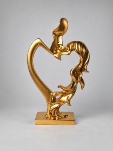 Statuetă Decorativă Cuplu Abstract în Formă de Inimă - "Rendez"