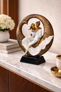 Statueta decorativa cuplu indragostit in inima figurina romantica decor interior