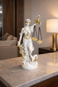 Statueta decorativa zeita Justitia cu balanta figurina simbol dreptate