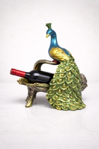 Statueta Paun cu Suport de Vin - "Luravion"