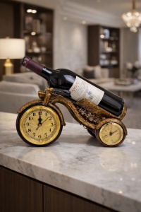 Suport de vin motocicletă cu ceas si termometru