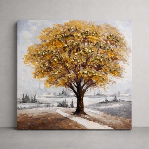 Tablou Reliefat 3D Pictat cu Pomul Vietii 100x100cm - "Orizon"