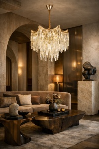 Candelabru Auriu cu Cristale Design Clasic - "Serathin"