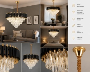 Candelabru Elegant cu Finisaj Negru - "Faveris" - Img 2