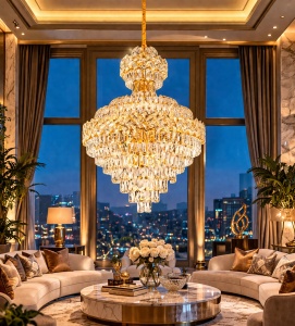 Candelabru Impunător din Cristal Design Grandios în Cascade - "Miralus"