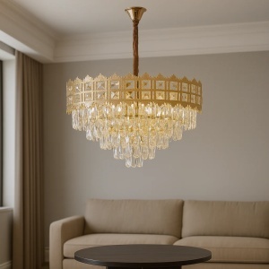 Candelabru Modern Auriu 10 becuri - "Deranis"