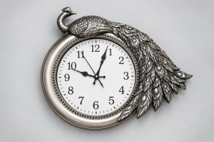 Ceas De Perete Silențios Cu Design Păun – "Norevian"