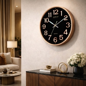 Ceas decorativ perete cu iluminare fosfor