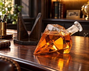 Decantor de Vin Design Geometric tip Diamant cu Suport - "Varsen" - Img 2