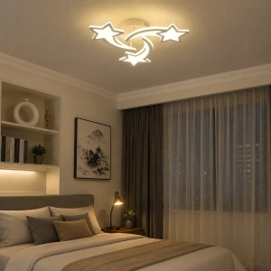 Lustra LED 66W cu Telecomandă Lumină Reglabilă 3000K–6500K - Img 3