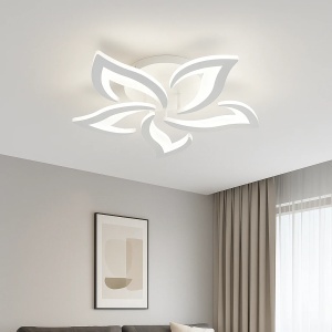 Lustră LED modernă în formă de floare cu elemente geometrice luminoase
