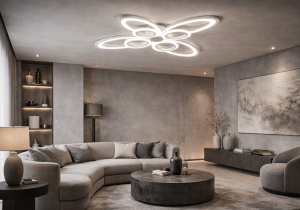 Lustră LED Modernă 128W Lumină Reglabilă 3000K–6500K cu Telecomanda - "Miratis"