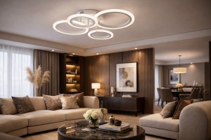 Lustra LED Modernă 60W Lumină Reglabilă 3000–6500K cu Telecomandă - "Orienis"