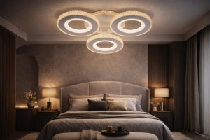 Lustra LED Moderna cu Cristal 94W 3 Trepte Lumină cu Telecomandă - "Norellia"